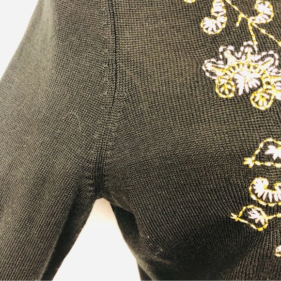 Ann Taylor Black Metalic Embroidered Cardigan - Picture 9 of 16